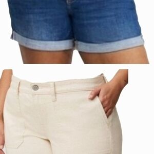 2 Pair Jean Shorts, Torrid Denim, and Cream Shorts, 5 Inch, Sz 18